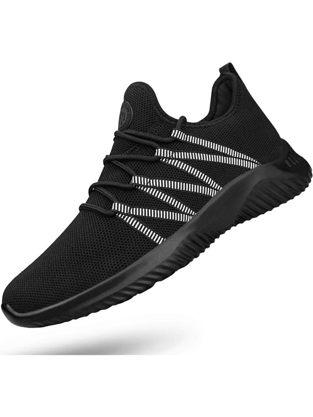 Men's Black And White Breathable Lightweight Comfortable Fashion Slip On Sneaker